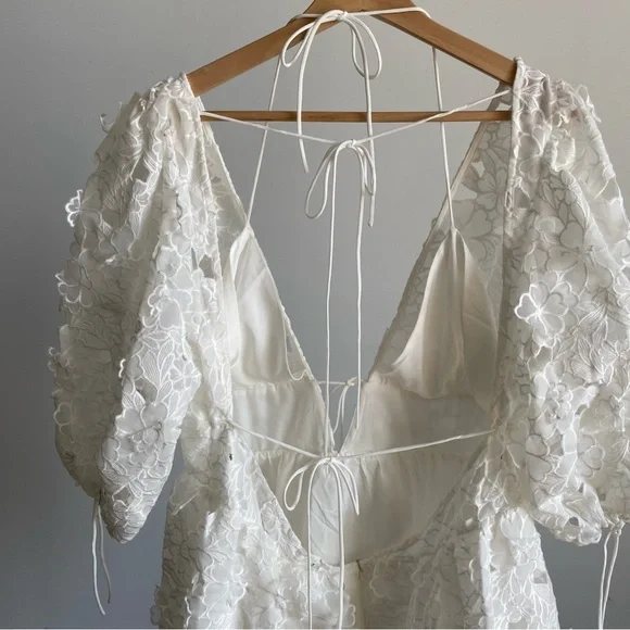 $230 NWT White For Love And Lemons “Leighton” Mini Dress Sz 2X - Picture 6 of 12